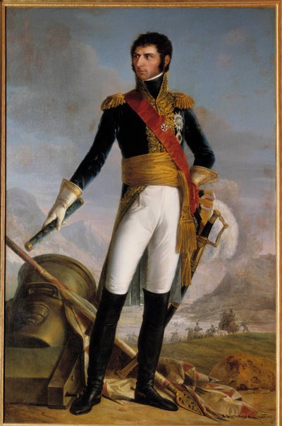 Hellängdsporträtt av Jean Baptiste Jules Bernadotte (1763-1844) prins av Ponte Corvo sedan Charles Jean XIV, kung av Sverige 1818, representerad 1804 Målning av Joseph Nicolas Jouy (1809-1880) 1852. Dim. 2,1x14. Herr. av Joseph Nicolas Jouy