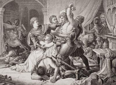 Tillfångatagandet av Roger de Mortimer (1287-1330) i Nottingham Castle av Joseph Noel (after) Paton