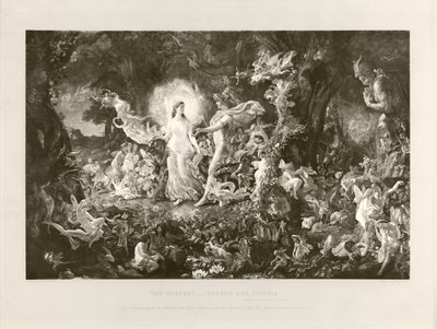 Grälet - Oberon och Titania (fotogravyr) av Joseph Noel Paton