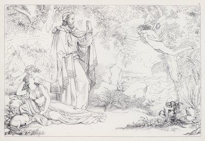 Shakespeares Stormen, akt I, scen 2 av Joseph Noel after Paton