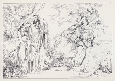 Shakespeares Stormen, akt I, scen 2 av Joseph Noel after Paton