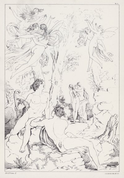 Shelleys Prometheus Unbound, Akt II, Scen 2 av Joseph Noel after Paton