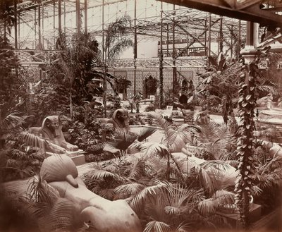 Crystal Palace i London: den tropiska delen, ca 1870 (s/v foto) av Joseph Paxton