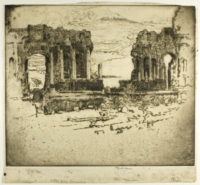Aetna från Taormina av Joseph Pennell