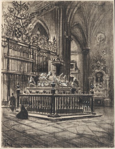 Alcalá, "Den underbara sarkofagen" av Ximenez av Joseph Pennell