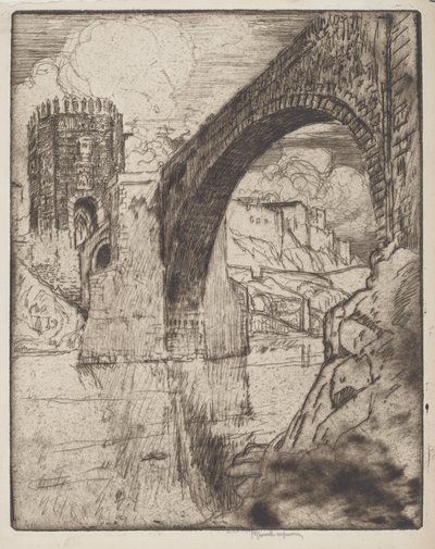 Båge av bron av Alcantara av Joseph Pennell