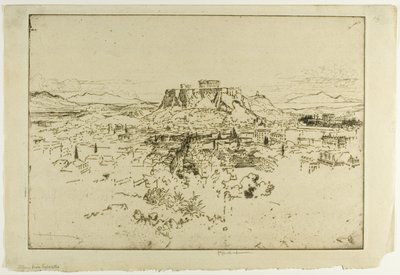 Aten från berget Lybacettus av Joseph Pennell