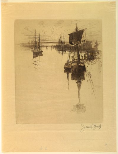 Nedanför Chestnut Street Bridge av Joseph Pennell