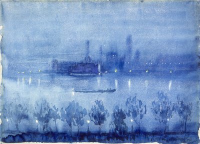 Blå natt, London av Joseph Pennell
