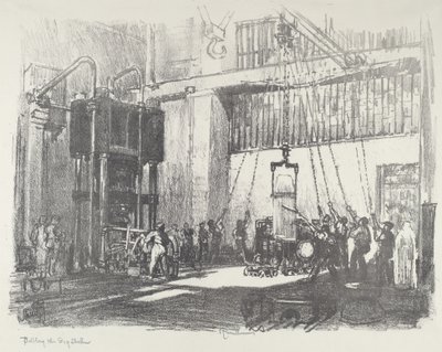 Buttling the Big Shell, 1916. av Joseph Pennell