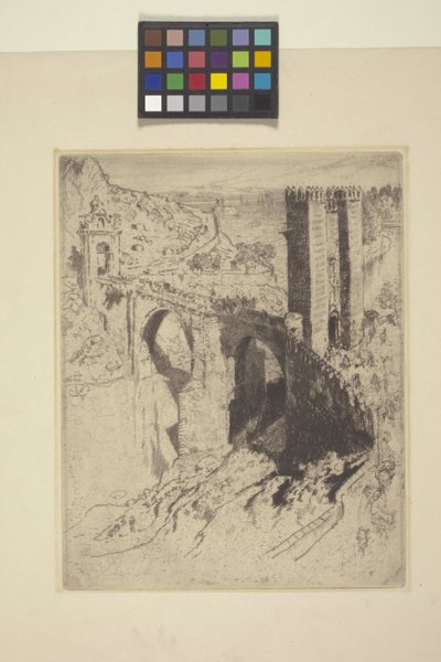Bridge Of Alcantara (etsning) av Joseph Pennell