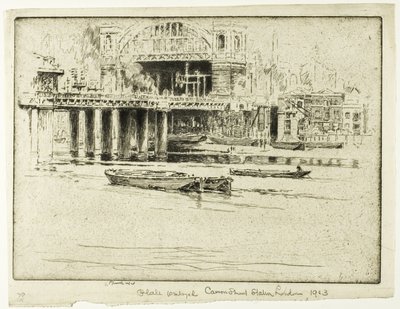 Cannon Street Station, från floden av Joseph Pennell