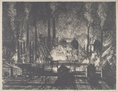 Skiftskifte, Charleroi, 1911. av Joseph Pennell