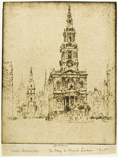 Kyrkan Saint Mary-le-Strand av Joseph Pennell