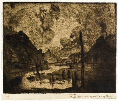 Kol - Arbetets styggelse, Mahanoy River av Joseph Pennell