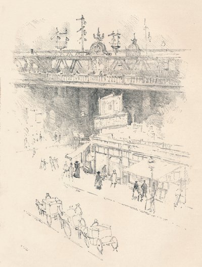 Hörn av Villiers Street, Charing Cross, 1896 av Joseph Pennell