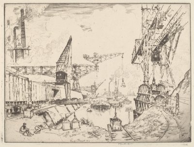 Kranar i Duisburg av Joseph Pennell