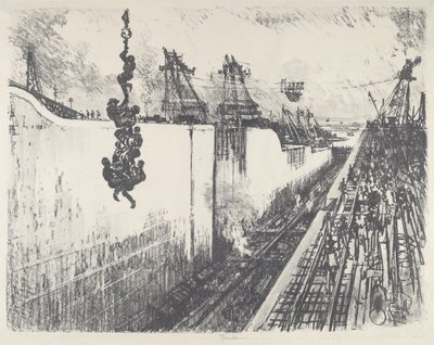 Middagstid, Gatun Lock av Joseph Pennell