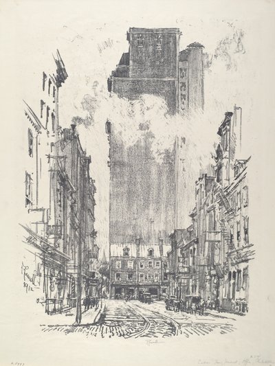 Nedför Sansom Street av Joseph Pennell
