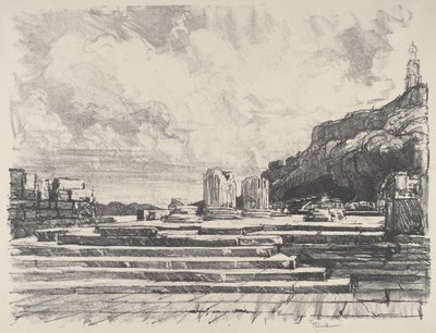 Eleusis, templets trottoar, 1913. av Joseph Pennell