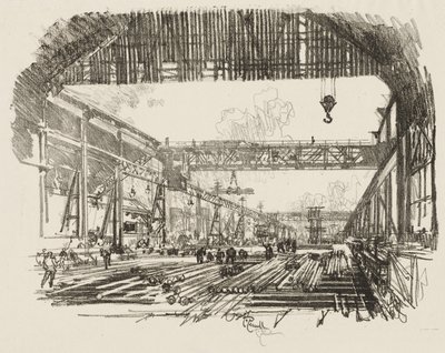 English War Work: Steel Bars for Shells av Joseph Pennell