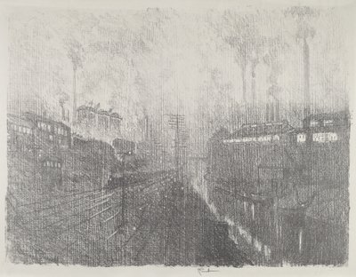 Kväll i ammunitionslandet, 1916. av Joseph Pennell