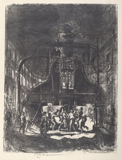 Forging Shells, The Slaves of the Wheel, 1917. av Joseph Pennell