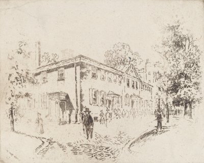 Fourth Street, Meeting House, Philadelphia, 1920. av Joseph Pennell