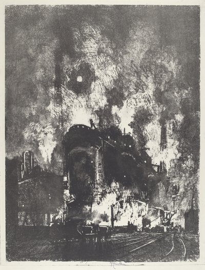 Ugnar om natten, 1916. av Joseph Pennell