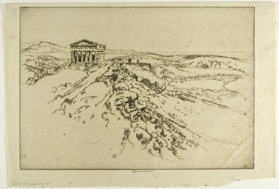 Girgenti, templet på muren av Joseph Pennell
