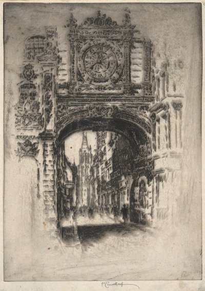 Stor klocka; Rouen av Joseph Pennell