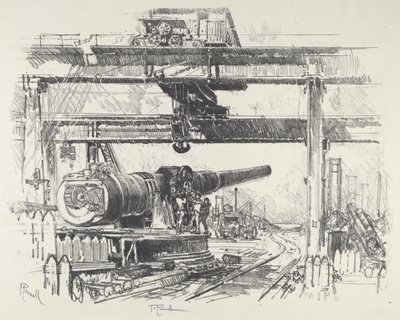 Vapenprovning, 1916. av Joseph Pennell