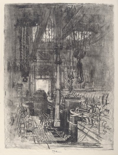 Gun Pit, No.II, 1917. av Joseph Pennell