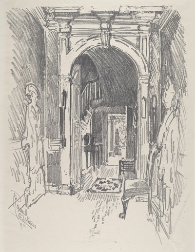 Hall hos Dr Wister av Joseph Pennell