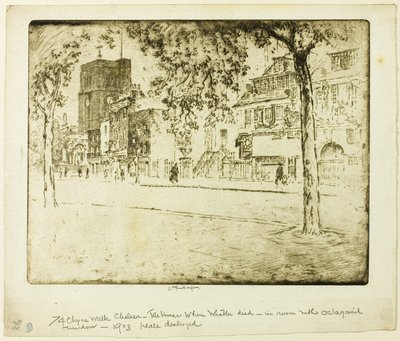 Hus där Whistler dog av Joseph Pennell