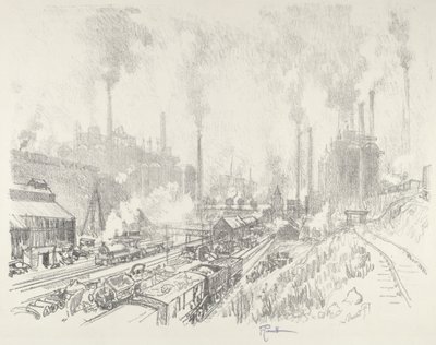 I landet av järn och stål, 1916. av Joseph Pennell