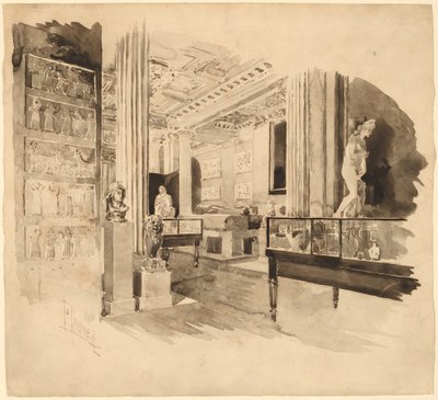 Interiör, Fitzwilliam Museum av Joseph Pennell