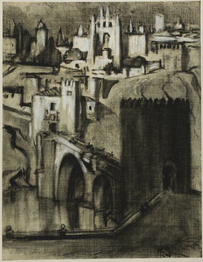Det är palatslängor terrasserade runt sluttningen, Toledo av Joseph Pennell