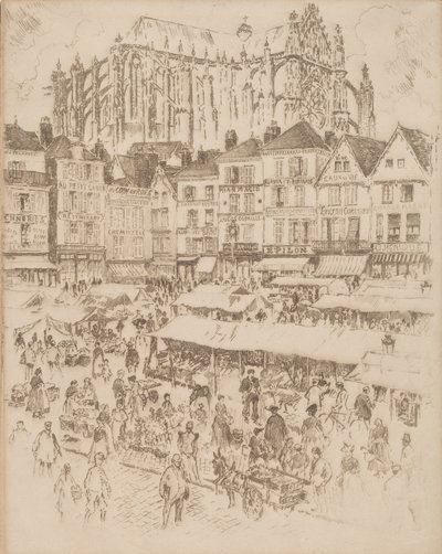 Place, Beauvais, 1907. av Joseph Pennell