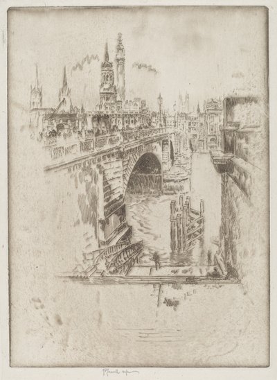 London Bridge trappa av Joseph Pennell