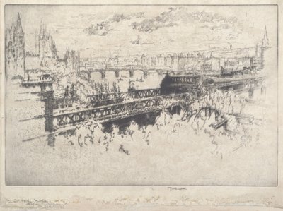 London över Charing Cross Bridge av Joseph Pennell
