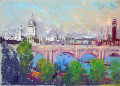 London över Waterloo Bridge av Joseph Pennell