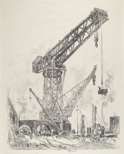 Tillverkad i Tyskland, den stora tranan, 1916. av Joseph Pennell