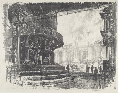 Att göra tackjärn, 1916. av Joseph Pennell
