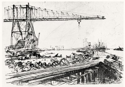 Mount Hope, platta II från Panamakanalen av Joseph Pennell, 1912 (kol) av Joseph Pennell