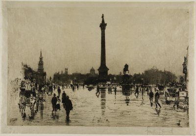 Nelson Monument, Trafalgar Square, London av Joseph Pennell
