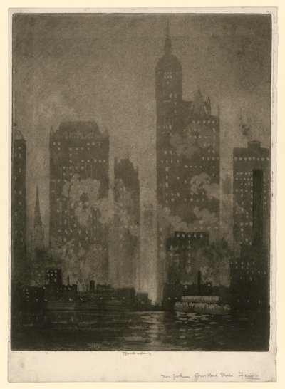 New York. Färjan vid Courtland Street av Joseph Pennell
