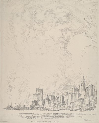 New York från Brooklyn av Joseph Pennell