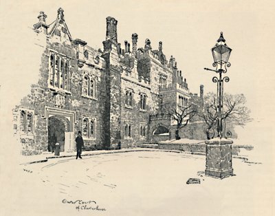 Old Charterhouse: The Masters Court, 1886 av Joseph Pennell