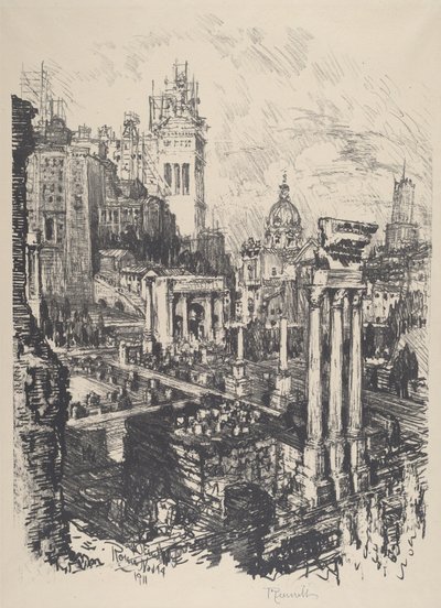 Gamla och nya Rom, Victor Emanuel-monumentet, 1911. av Joseph Pennell